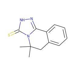 CC1(C)Cc2ccccc2-c2n[nH]c(=S)n21 ZINC000006559111