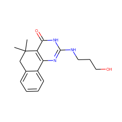 CC1(C)Cc2ccccc2-c2nc(NCCCO)[nH]c(=O)c21 ZINC000013638416