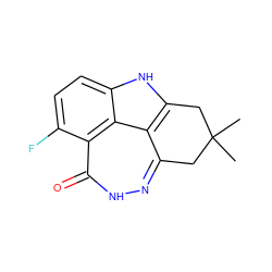 CC1(C)Cc2n[nH]c(=O)c3c(F)ccc4[nH]c(c2c43)C1 ZINC000150192010