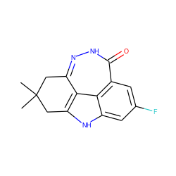 CC1(C)Cc2n[nH]c(=O)c3cc(F)cc4[nH]c(c2c43)C1 ZINC000146684382