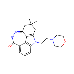 CC1(C)Cc2n[nH]c(=O)c3cccc4c3c2c(n4CCN2CCOCC2)C1 ZINC000150197463