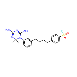 CC1(C)N=C(N)N=C(N)N1c1cccc(CCCCc2ccc(S(=O)(=O)F)cc2)c1 ZINC000043307571