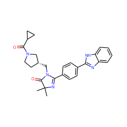 CC1(C)N=C(c2ccc(-c3nc4ccccc4[nH]3)cc2)N(C[C@@H]2CCN(C(=O)C3CC3)C2)C1=O ZINC000473082410