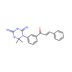 CC1(C)NC(=N)NC(=N)N1c1cccc(C(=O)/C=C/c2ccccc2)c1 ZINC000653721402