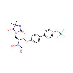 CC1(C)NC(=O)N(C[C@@H](COc2ccc(-c3ccc(OC(F)(F)F)cc3)cc2)N(O)C=O)C1=O ZINC000003817545