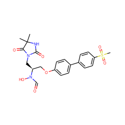 CC1(C)NC(=O)N(C[C@@H](COc2ccc(-c3ccc(S(C)(=O)=O)cc3)cc2)N(O)C=O)C1=O ZINC000029320465