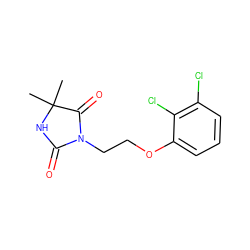 CC1(C)NC(=O)N(CCOc2cccc(Cl)c2Cl)C1=O ZINC000000613856