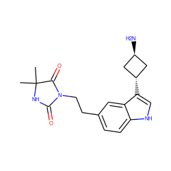 CC1(C)NC(=O)N(CCc2ccc3[nH]cc([C@H]4C[C@H](N)C4)c3c2)C1=O ZINC000258016980