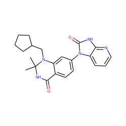 CC1(C)NC(=O)c2ccc(-n3c(=O)[nH]c4ncccc43)cc2N1CC1CCCC1 ZINC000653850961