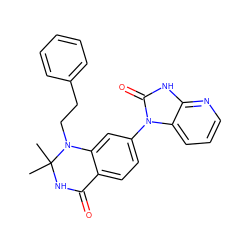 CC1(C)NC(=O)c2ccc(-n3c(=O)[nH]c4ncccc43)cc2N1CCc1ccccc1 ZINC000653850974