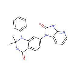 CC1(C)NC(=O)c2ccc(-n3c(=O)[nH]c4ncccc43)cc2N1c1ccccc1 ZINC000653850787