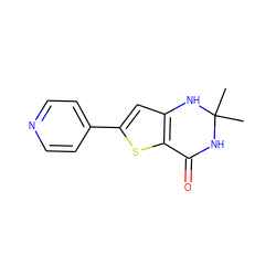 CC1(C)NC(=O)c2sc(-c3ccncc3)cc2N1 ZINC000114221144