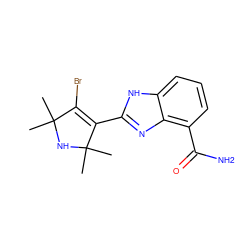 CC1(C)NC(C)(C)C(c2nc3c(C(N)=O)cccc3[nH]2)=C1Br ZINC000040891819