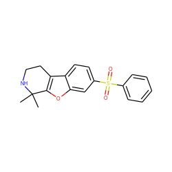 CC1(C)NCCc2c1oc1cc(S(=O)(=O)c3ccccc3)ccc21 ZINC000073223875