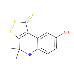 CC1(C)Nc2ccc(O)cc2-c2c1ssc2=S ZINC000003880355