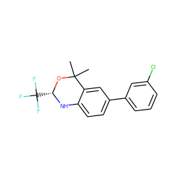 CC1(C)O[C@@H](C(F)(F)F)Nc2ccc(-c3cccc(Cl)c3)cc21 ZINC000013439581