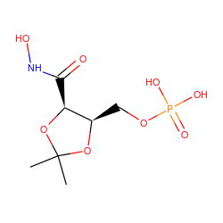 CC1(C)O[C@H](COP(=O)(O)O)[C@H](C(=O)NO)O1 ZINC000013580535