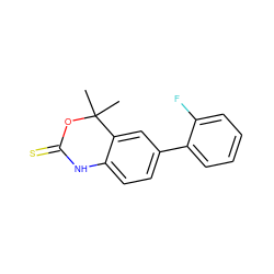 CC1(C)OC(=S)Nc2ccc(-c3ccccc3F)cc21 ZINC000013488841