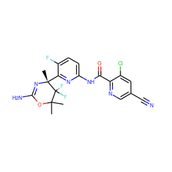 CC1(C)OC(N)=N[C@](C)(c2nc(NC(=O)c3ncc(C#N)cc3Cl)ccc2F)C1(F)F ZINC000096923943