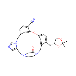 CC1(C)OC[C@@H](Cc2ccc3cc2CN2CCN(CC2=O)Cc2cncn2Cc2ccc(C#N)c(c2)O3)O1 ZINC000013589253