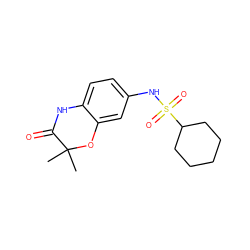 CC1(C)Oc2cc(NS(=O)(=O)C3CCCCC3)ccc2NC1=O ZINC001259814894