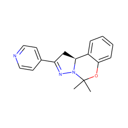 CC1(C)Oc2ccccc2[C@@H]2CC(c3ccncc3)=NN21 ZINC000038147845