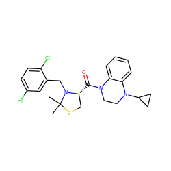 CC1(C)SC[C@@H](C(=O)N2CCN(C3CC3)c3ccccc32)N1Cc1cc(Cl)ccc1Cl ZINC000205199789