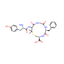 CC1(C)SC[C@H](C(=O)O)NC(=O)[C@H](Cc2ccccc2)NC(=O)CNC(=O)[C@@H]1NC(=O)[C@@H](N)Cc1ccc(O)cc1 ZINC000003990490