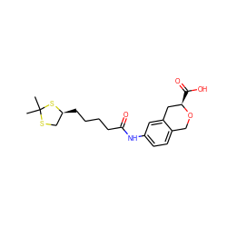 CC1(C)SC[C@H](CCCCC(=O)Nc2ccc3c(c2)C[C@@H](C(=O)O)OC3)S1 ZINC000043120838