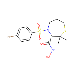 CC1(C)SCCCN(S(=O)(=O)c2ccc(Br)cc2)[C@H]1C(=O)NO ZINC000013801756