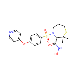 CC1(C)SCCCN(S(=O)(=O)c2ccc(Oc3ccncc3)cc2)[C@H]1C(=O)NO ZINC000013801780