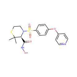 CC1(C)SCCN(S(=O)(=O)c2ccc(Oc3ccncc3)cc2)[C@H]1C(=O)NO ZINC000000580328