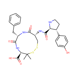 CC1(C)SSC[C@@H](NC(=O)[C@H]2NCC[C@@H]2c2ccc(O)cc2)C(=O)N[C@@H](Cc2ccccc2)C(=O)N[C@@H]1C(=O)O ZINC000096902765