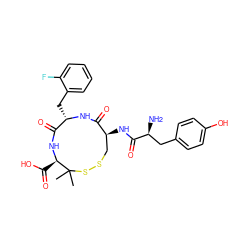 CC1(C)SSC[C@H](NC(=O)[C@@H](N)Cc2ccc(O)cc2)C(=O)N[C@@H](Cc2ccccc2F)C(=O)N[C@@H]1C(=O)O ZINC000029329408