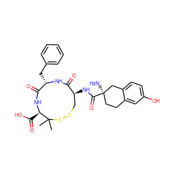 CC1(C)SSC[C@H](NC(=O)[C@]2(N)CCc3cc(O)ccc3C2)C(=O)N[C@@H](Cc2ccccc2)C(=O)N[C@@H]1C(=O)O ZINC000027438969