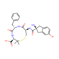 CC1(C)SSC[C@H](NC(=O)[C@]2(N)Cc3ccc(O)cc3C2)C(=O)N[C@@H](Cc2ccccc2)C(=O)N[C@@H]1C(=O)O ZINC000095555307