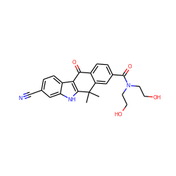 CC1(C)c2cc(C(=O)N(CCO)CCO)ccc2C(=O)c2c1[nH]c1cc(C#N)ccc21 ZINC000114802106