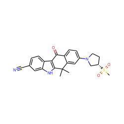 CC1(C)c2cc(N3CC[C@H](S(C)(=O)=O)C3)ccc2C(=O)c2c1[nH]c1cc(C#N)ccc21 ZINC000114801798