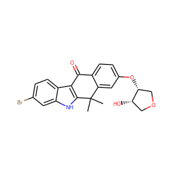 CC1(C)c2cc(O[C@@H]3COC[C@@H]3O)ccc2C(=O)c2c1[nH]c1cc(Br)ccc21 ZINC000114803126