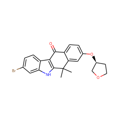 CC1(C)c2cc(O[C@H]3CCOC3)ccc2C(=O)c2c1[nH]c1cc(Br)ccc21 ZINC000114801893