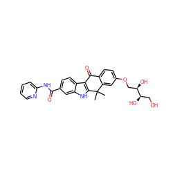 CC1(C)c2cc(OC[C@@H](O)[C@H](O)CO)ccc2C(=O)c2c1[nH]c1cc(C(=O)Nc3ccccn3)ccc21 ZINC000203815857