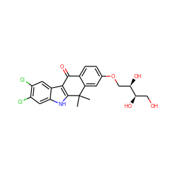 CC1(C)c2cc(OC[C@@H](O)[C@H](O)CO)ccc2C(=O)c2c1[nH]c1cc(Cl)c(Cl)cc21 ZINC000114801806