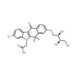 CC1(C)c2cc(OC[C@@H](O)[C@H](O)CO)ccc2C(=O)c2c1n(CC(=O)O)c1cc(Br)ccc21 ZINC000114802716