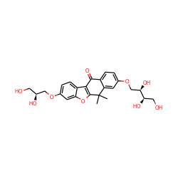 CC1(C)c2cc(OC[C@@H](O)[C@H](O)CO)ccc2C(=O)c2c1oc1cc(OC[C@@H](O)CO)ccc21 ZINC000114802220