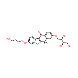 CC1(C)c2cc(OC[C@@H](O)[C@H](O)CO)ccc2C(=O)c2c1oc1cc(OCCCCO)ccc21 ZINC000116889889