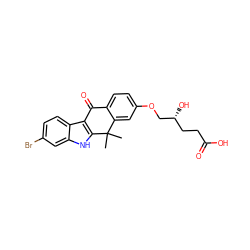 CC1(C)c2cc(OC[C@H](O)CCC(=O)O)ccc2C(=O)c2c1[nH]c1cc(Br)ccc21 ZINC000114802969