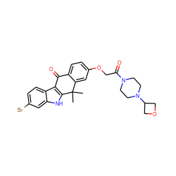 CC1(C)c2cc(OCC(=O)N3CCN(C4COC4)CC3)ccc2C(=O)c2c1[nH]c1cc(Br)ccc21 ZINC000114801432