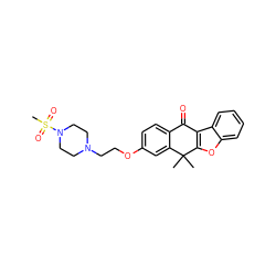 CC1(C)c2cc(OCCN3CCN(S(C)(=O)=O)CC3)ccc2C(=O)c2c1oc1ccccc21 ZINC000114803297