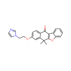 CC1(C)c2cc(OCCn3ccnc3)ccc2C(=O)c2c1oc1ccccc21 ZINC000116890385