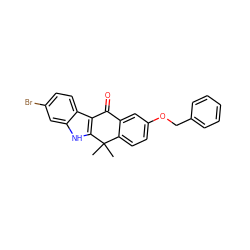 CC1(C)c2ccc(OCc3ccccc3)cc2C(=O)c2c1[nH]c1cc(Br)ccc21 ZINC000114801668